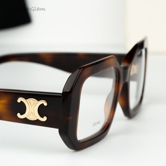 Celine Women Eyeglasses Blonde Havana Demo Rectangle CL50155I 053 NEW AUTHENTIC - Picture 4 of 9